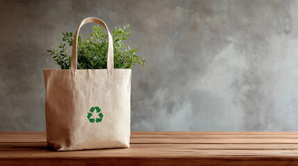 package with recycling and environmental protection symbol