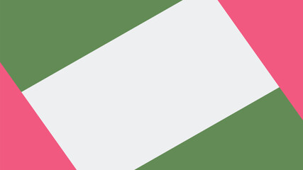 Green abstract vector background illustration with blank paper ribbon frame template for business website banner design