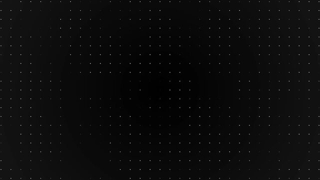 abstract animated halftone dotted retro technology background, random dots, and grids, 3d render loop animation backdrop
