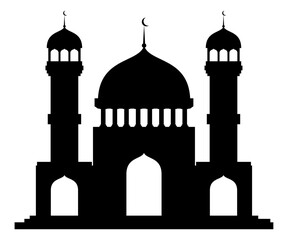 Mosque Silhouette Vector. Islamic Architecture and Cultural Landmark Design