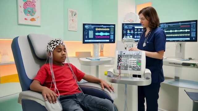 Patient in an electroencephalogram.