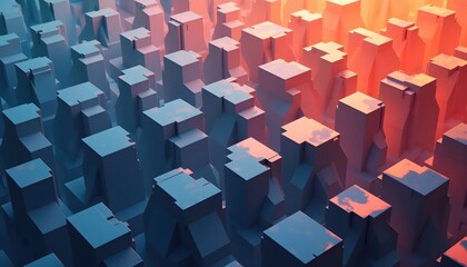 Rhythmic Geometric Structure Displaying Rich Color and Layered Geometry