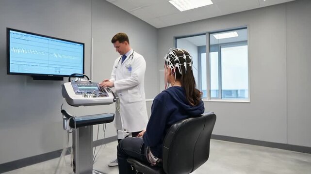Patient in an electroencephalogram.