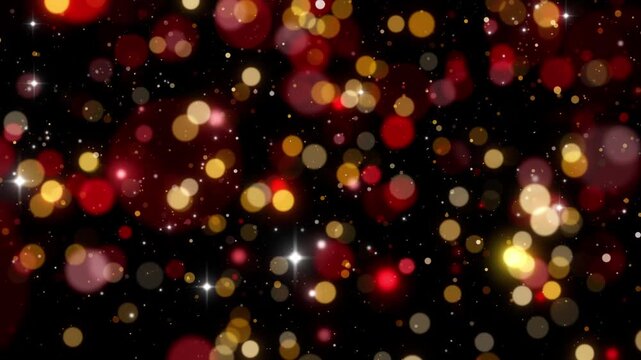 red bokeh christmas star light background loop