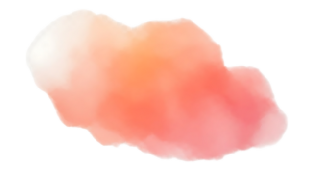 Abstract coral pink cloud shape isolated on transparent background