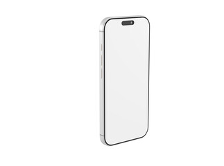 Stylish mobile phone with a clean white screen, perfect for app display or website design. Minimalist technolog