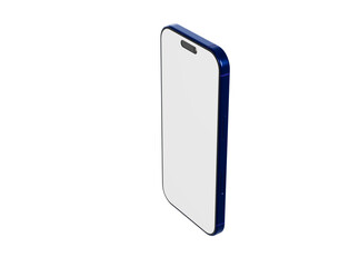 Clean, isolated shot of a blue smartphone, perfect for showcasing app designs, user interfaces, or digital cont