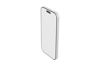 Clean and modern smartphone mockup with a blank screen, perfect for showcasing app designs or website layouts.