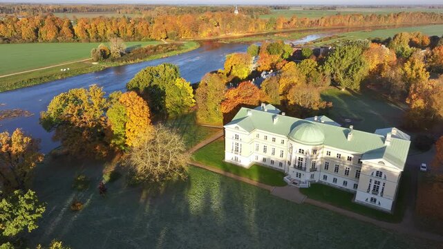 Mežotne Palace in the Latvian countryside