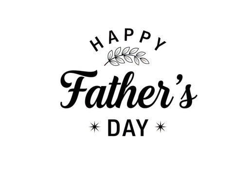 Happy fathers day text with a laurel branch and stars - Powered by Adobe