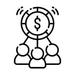 Crowdfunding and Collective Investment Line Icon