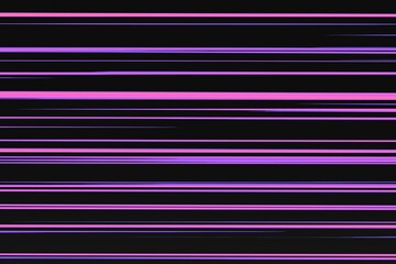 Dynamic horizontal neon pink and purple light streaks on a black background. Abstract glowing lines...