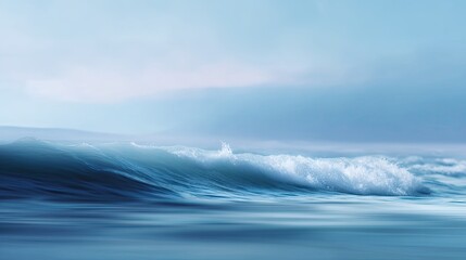 Fototapeta premium Serene Blue Ocean Waves Gently Rolling Under Soft Sky with Tranquil Atmosphere and Peaceful Seascape Perfect for Relaxation and Nature Themes