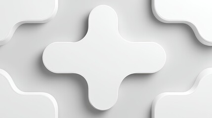 Obraz premium Abstract white shapes on a smooth gray background, emphasizing modern design and minimalist aesthetics for creative projects and visual applications