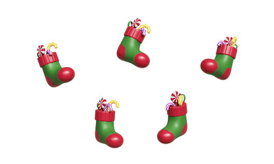 달콤한 사탕이 담긴 크리스마스 양말 Christmas Sock with Sweet Candies