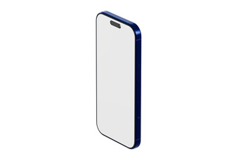 A stylish blue smartphone isolated on a clean white background. Perfect for tech, design, and mobile app concep