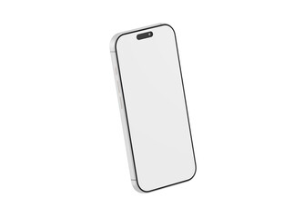 Clean smartphone mockup with blank white screen ready for your design or concept. Perfect for presentations or