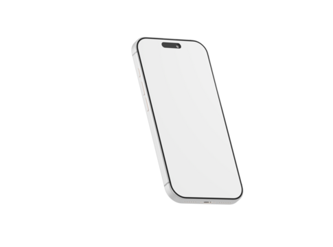 Stylish mockup of a mobile phone with a clean, blank screen for showcasing apps and user interfaces. Ideal for