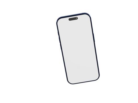 Smart phone with blank screen on white backdrop ready for design mobile technology for your needs