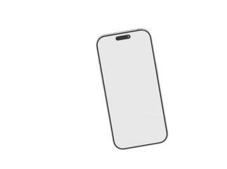 Modern smartphone illustration with a blank screen. Clean design for technology, communication, and digital con