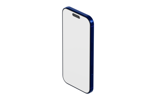 Elegant blue smartphone design displayed on white background. Perfect for technology and mobile-related concept