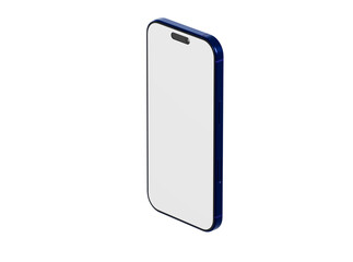 Stylish blue smartphone on white background. Perfect for mockups, app showcases, and digital design. Clean and