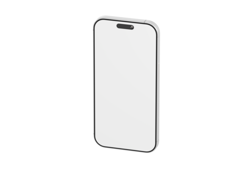 Clean, modern smartphone design, perfect for tech or product mockups. Featuring a white mobile phone, ideal for