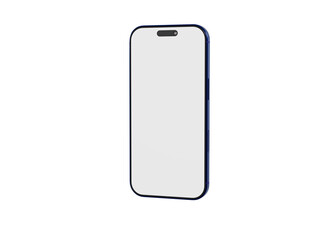 Stylish mobile phone with white screen, ideal for showcasing apps, websites, or user interface designs. Perfect