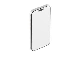 Isometric smartphone mockup on white, perfect for showcasing app design, website templates, or tech illustratio