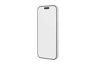Clean and contemporary smartphone mockup featuring a white screen, perfect for showcasing apps or designs. Idea