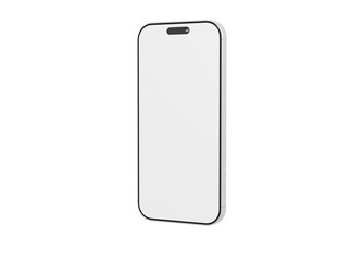 Clean, crisp white smartphone mockup on a pure white background. Perfect for app design or user interface prese