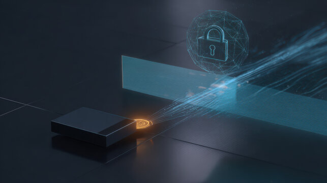 二要素認証の光がセキュリティを可視化 / Two-factor token light visualizing security
