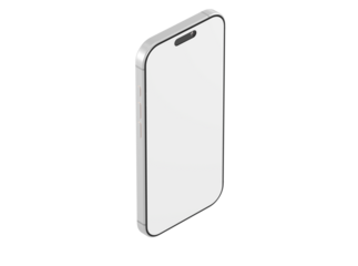 Isometric view of a modern smartphone with blank screen, ideal for design templates, presentations, and technol