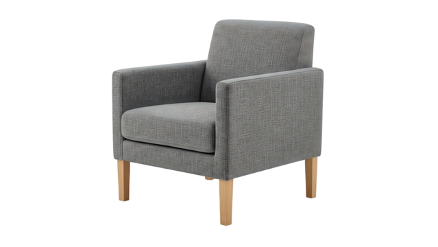 Modern upholstered armchair with abstract pattern