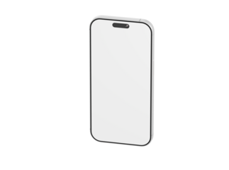 Clean, minimalist white smartphone mockup isolated on white. Ideal for showcasing app design, UI, UX, and mobil