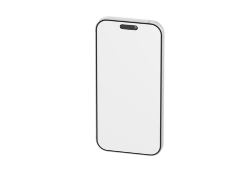 Clean, minimalist white smartphone mockup isolated on white. Ideal for showcasing app design, UI, UX, and mobil