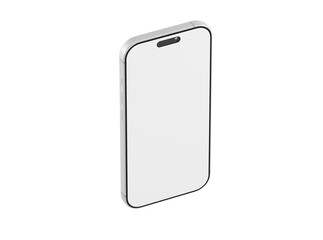 Clean, isolated smartphone mockup with a blank screen, perfect for showcasing app design, website UI, or produc