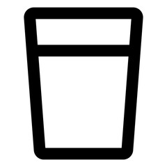Glass of Water Icon – A simple and clean illustration of a drinking glass, perfect for representing water, beverages, hydration, refreshment, or drink-related content.

