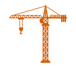 Silhouette of a Tower Crane with Lattice Structure Against a Black Background Evoking Construction or Industrial Theme