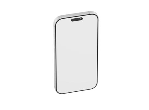 Clean, isolated smartphone mockup perfect for app presentation and design showcasing. Blank screen, ready for y
