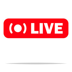 Red live label icon vector isolated illustration