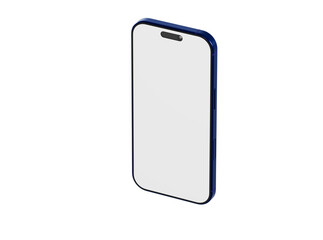 Clean and modern smartphone with a blue frame on a white background, ideal for digital design and tech advertis