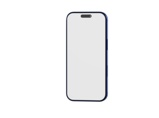 High-quality smartphone mockup with a blank white screen, perfect for showcasing your app design or mobile webs