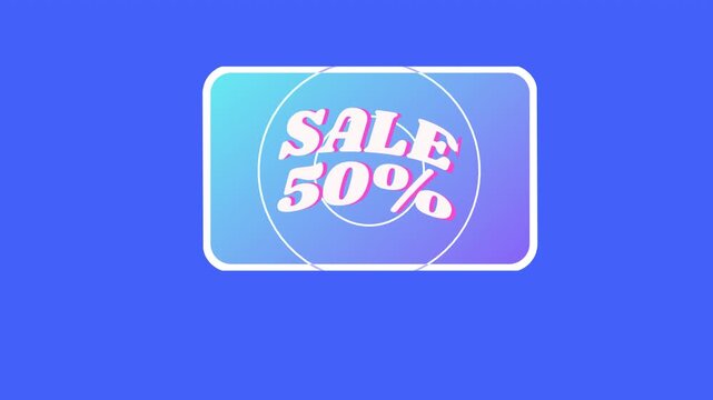 Sale sticker 50% animation on a transparent alpha channel.