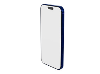 Stylish mockup of a smartphone, perfect for showcasing your app or website design. Features a blue frame, blank