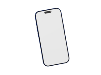 Stylish mockup of a smartphone showcasing a blank display for app design, advertising, and technology themes. P