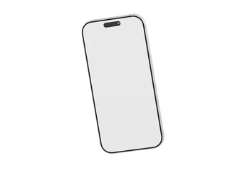 Minimalist smartphone mockup with a blank screen, perfect for app or website display. Ideal for technology and