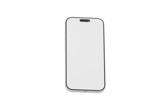 Clean smartphone template with a blank screen for app mockups and digital designs with empty display, modern te