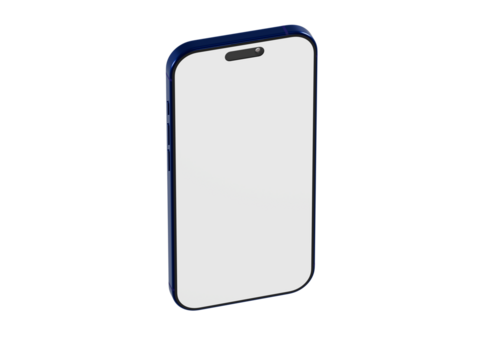 Stylish mockup of a smartphone, showcasing a blank screen for app or website display. Ideal for design mockups.
