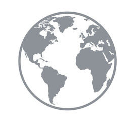 A Grey World Map Depicting Continents and Oceans Against a Black Backdrop Creating a Striking Contrast